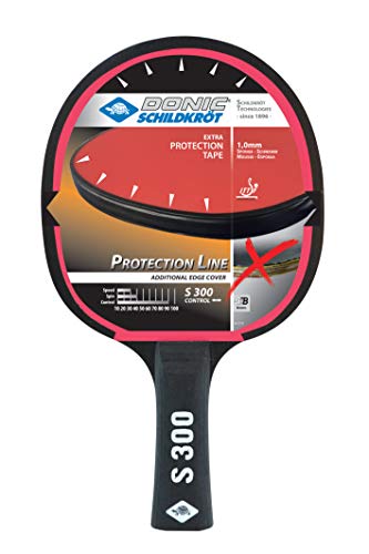 Donic-Schildkröt Raqueta de Tenis de Mesa Protection Line S300, con Protección contra el Desplume, Esponja de 1,0 mm, Almohadilla Jade - ITTF, 703054