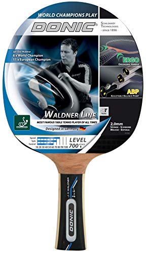 Donic Schildkröt Raqueta de Tenis de Mesa Waldner 700, Mango ABP, Esponja de 2,0 mm, Almohadilla 3 Estrellas-ITTF, 754872