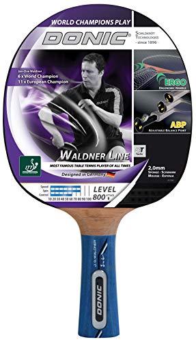 Donic Schildkröt Raqueta de Tenis de Mesa Waldner 800, Mango ABP, Esponja de 2.0 mm, Almohadilla Vari-Slick-ITTF, 754882