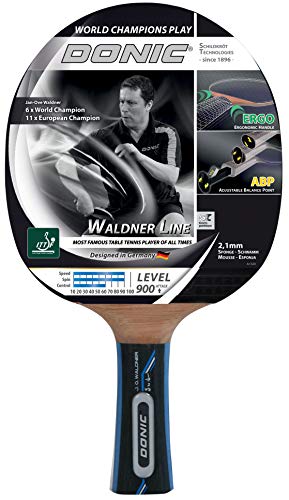 Donic Schildkröt Raqueta de Tenis de Mesa Waldner 900, Mango ABP, Esponja de 2,1 mm, Almohadilla Alpha-Slick-ITTF, 754893