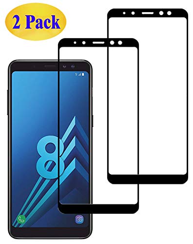 Eachy Compatible con Cristal Templado para Samsung Galaxy A8 2018 Vidrio Templado, [2 Unidades] Protector de Pantalla para Samsung Galaxy A8 2018 (SM-A530) Cobertura Completa 5,6 Pulgadas-Negro