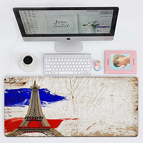 FAQIMEI Alfombrillas Gaming Ordenador Pad Hermosa Postal de París. Ciudad de Amor y romanticismo Máxima Precisión con ​Base de Caucho Natural, Máxima Comodidad