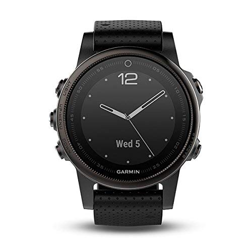 Garmin Fenix 5S Bluetooth Black Sport Watch – Sport reloj (Black, Polymer, Stainless Steel, Water resistant, silicona, 10 ATM) (Reacondicionado)