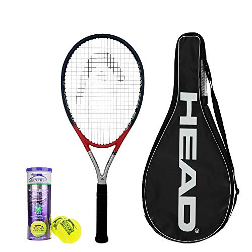 Head Ti S2 - Raqueta de tenis (titanio, incluye funda y 3 pelotas de tenis Slazenger Wimbledon), tamaño L1 (4 1/8")