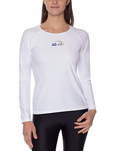 iQ Company UV 300 - Camiseta de protección UV con manga larga de natación para mujer, color blanco, talla XL (44)
