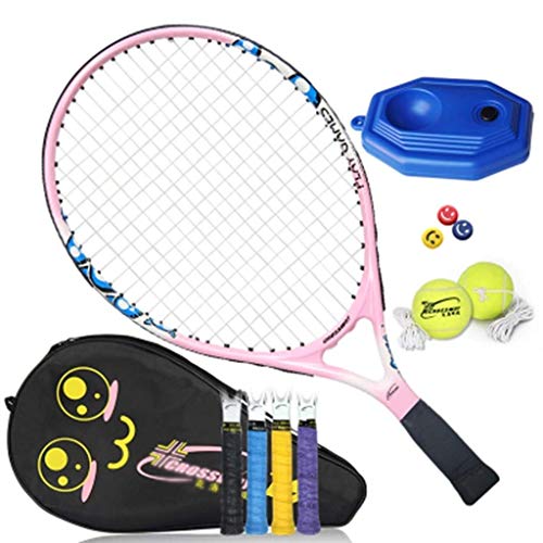 KCGNBQING Niños Cabeza de Carbono Principiante Traje Individual Tenis Entrenamiento Raqueta Niño Y Niña Regalo Raqueta de Tenis Profesional (Color : Pink, Size : 19 Inches)