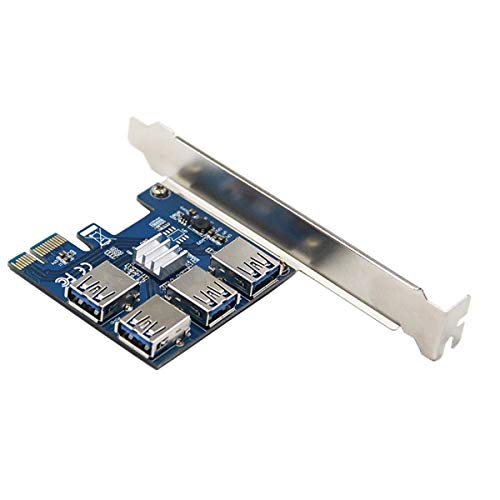 LEAGY PCIe 1 a 4 PCI-Express Port 16X Ranuras USB3.0 Expansión Riser Card para mineros Bitcoin para minar dispositivos BTC