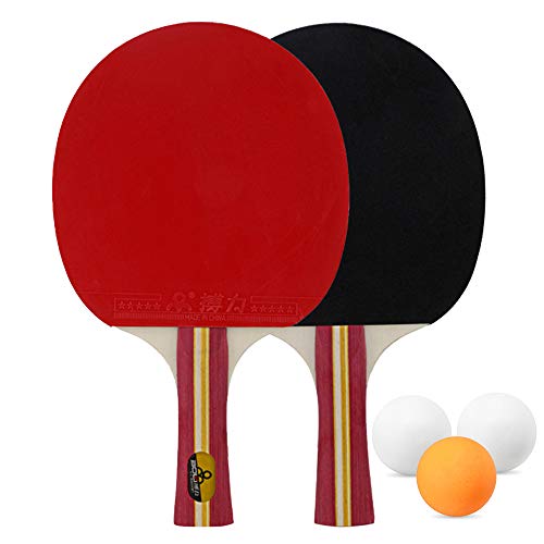 Lixada Raqueta de Tenis de Mesa Kit 2 Paletas de Ping Pong y 3 Pelotas de Ping Pong Bolsa de Almacenamiento