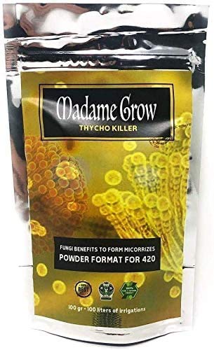 MADAME GROW Thrycho Killer - Thricodermas para Marihuana - Forma Micorrizas - Hongos beneficiosos coloniza el Suelo de tu Planta - Mejora el Rendimiento y la absorción (100 Gramos)