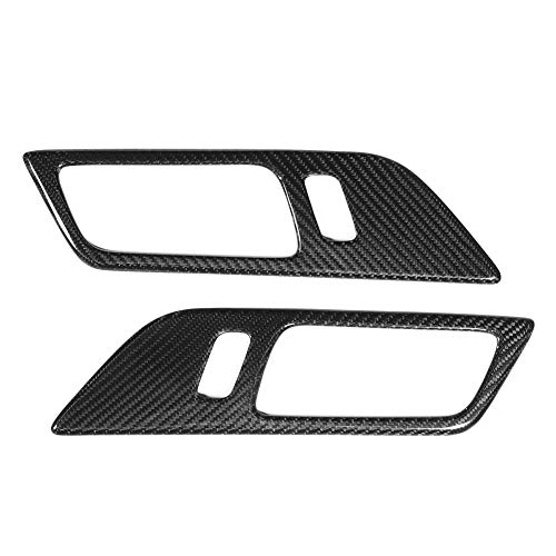 Marco de la manija interior de la puerta, Akozon manijas interiores de la puerta de fibra de carbono Pair izquierda + derecha para Mustang 2014-2018