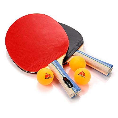 Pala Tenis de Mesa Table Tennis Set 2 Raquetas 3 Pelotas de Ping-Pong Ideal para Principiantes y avanzados Tenis de Mesa para niños y Adultos - Ping Pong para Entrenamiento y Partidos (2 Estrellas)