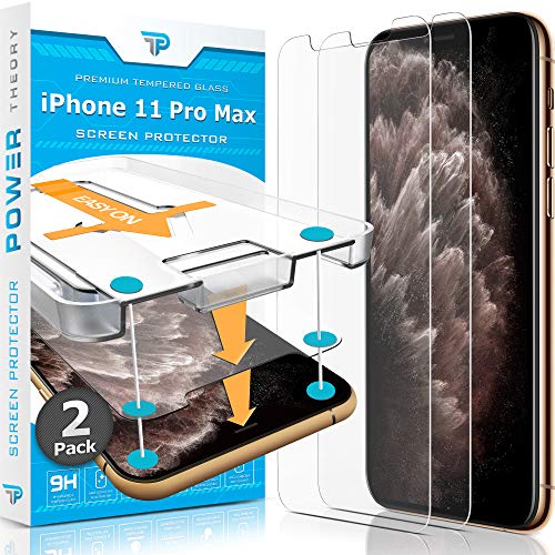 Power Theory Protector Pantalla para iPhone 11 Pro MAX [2 Piezas] Cristal Templado Ultrafino (0.33mm), Vidrio Ultraresistente (Dureza 9H) con Kit de Instalación Anti Burbujas