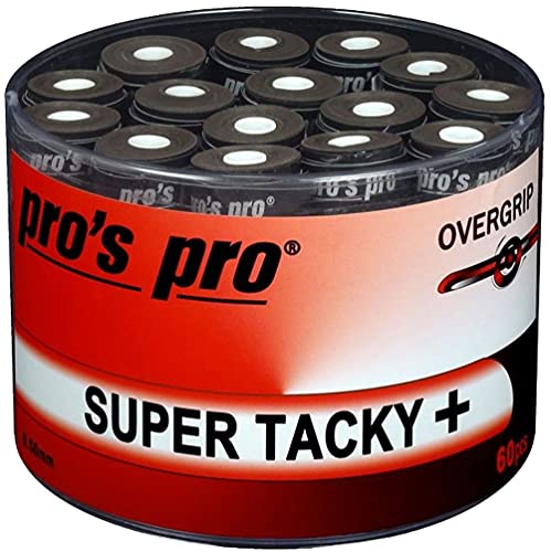 Pro's Pro Super Tacky - Cinta para mango de raqueta de tenis, color negro