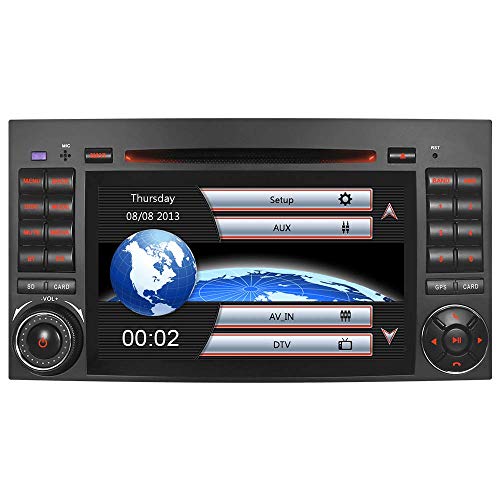 Radio de coche de 7 pulgadas con 3G DVD GPS Navi USB SD Bluetooth Radio CD Moniceiver Naviceiver Canbus Dual Zone Subwoofer DAB para Mercedes Benz Clase A/B Sprinter Vito Viano (radio)