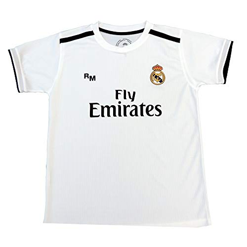 Real Madrid Camiseta Adulto Sin Dorsal. Réplica Oficial de la Primera Equipación Temporada 2018-2019 - Talla M, Blanco