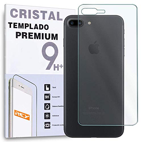REY Protector de Pantalla Trasero para iPhone 7 Plus/iPhone 8 Plus, Cristal Vidrio Templado Premium