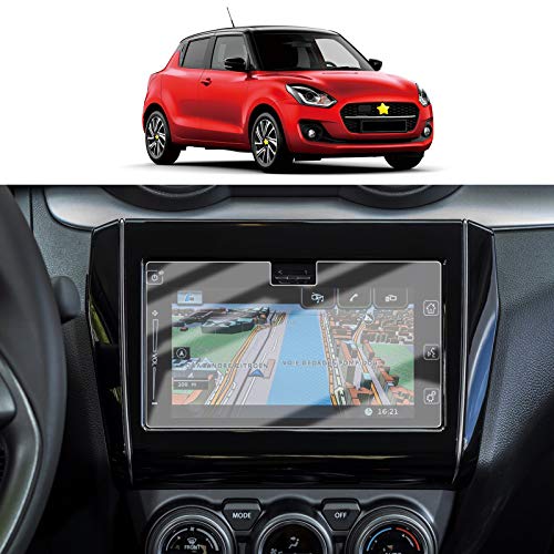 SHAOAHO - Protector de pantalla para navegación de coche Suzuki Swift/Swift Sport de 7 pulgadas, GPS, PET, transparente, antiarañazos, antihuellas, 2 unidades