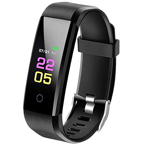 SmartBand - Pulsera de actividad con medición de la presión arterial, reloj inteligente de fitness con pulsómetro, resistente al agua IP67, reloj de fitness, pulsómetro, podómetro, reloj, calorías