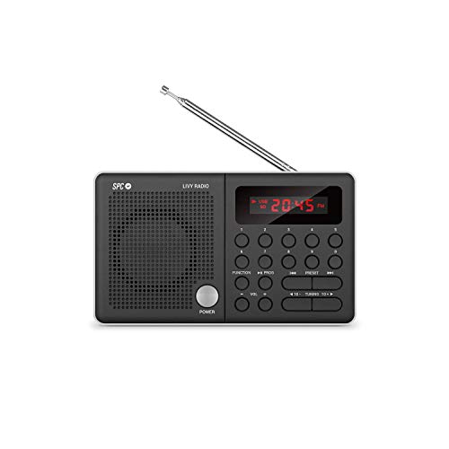 SPC Livy Radio FM Digital compacta con Lector de Tarjeta Micro SD y Puerto USB