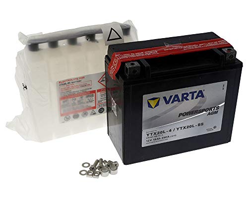 Varta Powersports AGM YTX20L-BS / YTX20L-4 - Batería para Yamaha YMF5FG Grizzly, 550 cc
