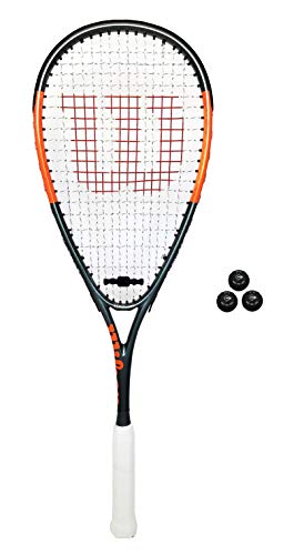 Wilson Hyper Hammer 145 - Juego de 2 raquetas de squash, incluye funda y 3 bolas de squash, color rojo