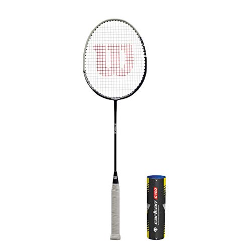 Wilson Strike - Raqueta de bádminton (opciones nidas) (1 raqueta + 3 volantes)