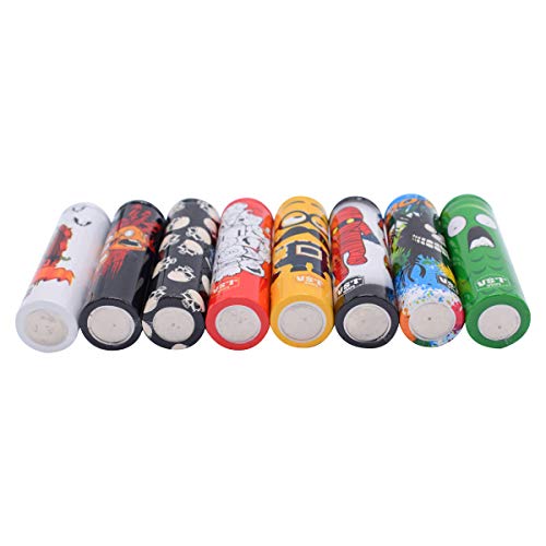 18650 Pre Cut Cartoon Series Battery Protective Wraps Cover, Sleeves Heat Shrink PVC Tubing Tubes Shrink Film 5 Styles Replacement Cover Skin (50pcs)
