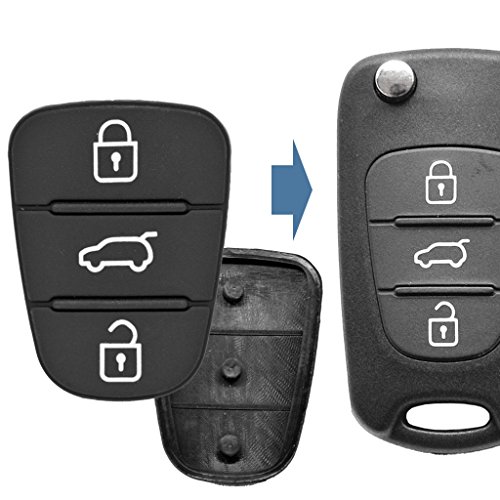 2 llaves de coche con mando a distancia, teclado de 3 botones, compatible con Hyundai/Kia.