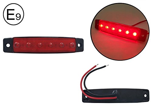 4 x Marcador Lateral Trasero Rojo LED de 12 V Rojo Luces Lámparas para remolque caballo Van E-Mark