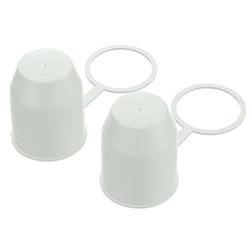 AUPROTEC - Tapa protectora para enganche de remolque con anillo de seguridad, tapa de protección con trabilla para el coche (2 unidades), color blanco