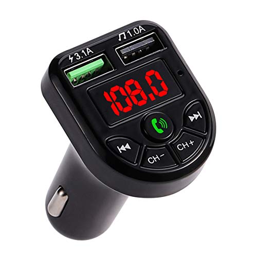 Bellaluee E5 Kit de Coche Reproductor de MP3 Transmisor FM Auto AUX Modulador de Coche inalámbrico Radio USB Cargador de Coche Control Remoto