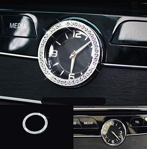 Bling Accessories - Círculo decorativo redondo para tazas de agua para Mercedes Benz Clase C Clase E GLC Automotive interior apliques corona (reloj circular bisel (1 pieza/juego)