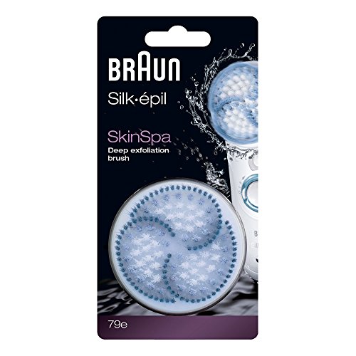 Braun 79-E - Cepillo exfoliante de recambio, diseñado para Silk-épil 9 SkinSpa, color blanco/azul