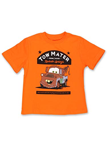 Disney Cars Tow Mater Toddler Boys Short Sleeve T-Shirt Tee (2T, Orange)