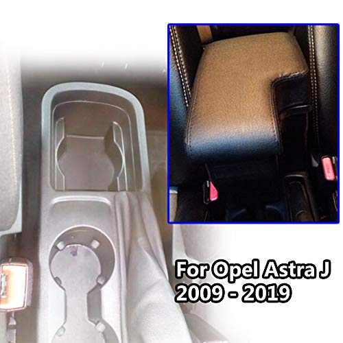 Doble capa de cuero negro brazo resto para Astra J 2009-2019 centro de la consola de almacenamiento caja de reposabrazos