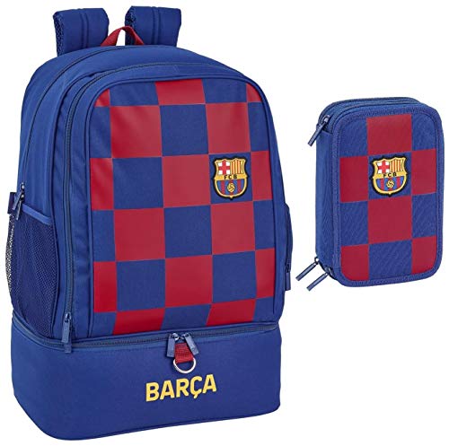 FC Barcelona - Mochila escolar con 3 compartimentos