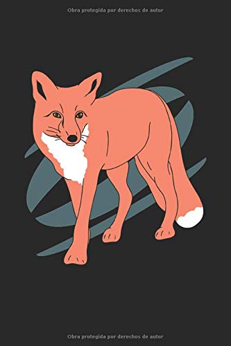 Fox Lineart: Cuaderno forrado de regalos Fox Fox con motivos de zorro rojo (formato A5, 15,24 x 22,86 cm, 120 páginas)