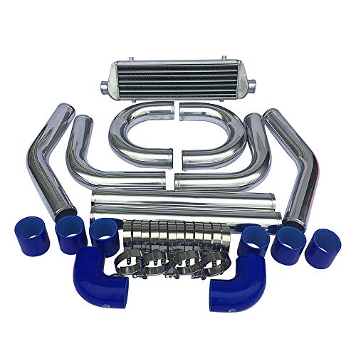 Front Mount intercooler +Aluminum Turbo Intercooler Piping Kit 450 * 140 * 65mm Universal Turbo Intercooler Bar&Plate OD:51mm