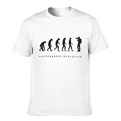 Ginald Camisetas de algodón para hombre de la evolución de la fotografía - Nueva camisa de manga corta