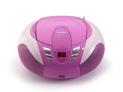 Lenco SCD-37USB Color rosa R.CD portátil con USB