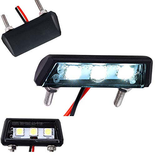 Mini luz LED para matrícula de motocicleta, coche, quad, ATV, color negro
