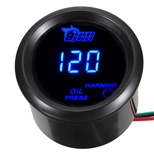 Mintice 2" 52mm Negro medidor Digital de Coche luz LED Azul medidor de Prensa de Aceite presión Calibre Motor