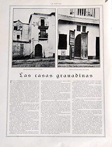 Recorte Revista La Esfera 1916. Las casas granadinas