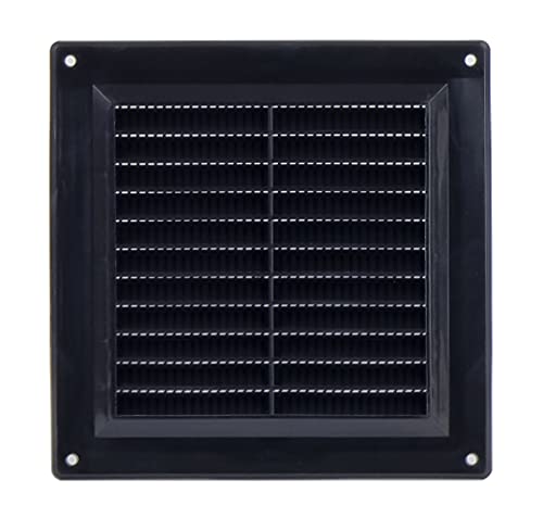 Rejilla de ventilación (150 x 150 mm, plástico ABS, 15 x 15 cm), color negro