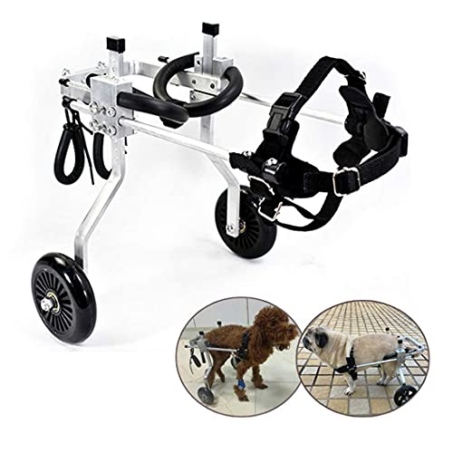 Ruedas ajustables Carrito para silla de ruedas para perros, para discapacitados, para rehabilitación de patas traseras, para perros, con un peso de 2,2 a 4,4 libras, para patas traseras para disc