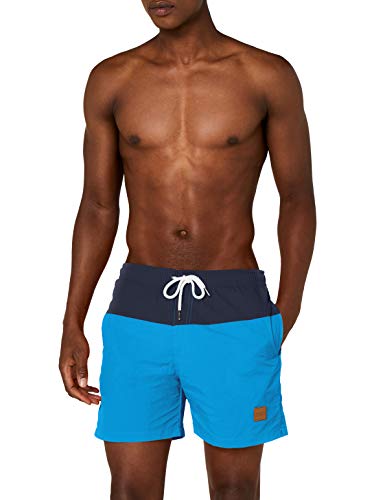 Urban Classics Block Swim Shorts Bañador, Multicolor (Nvy/Turquoise), Large para Hombre