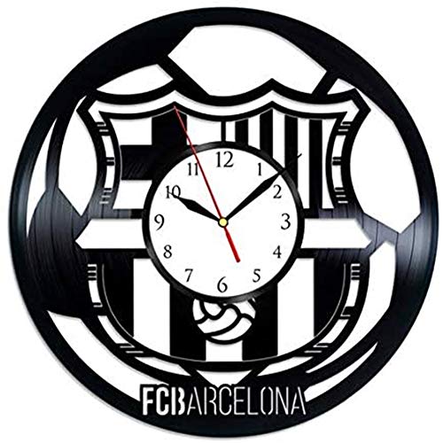 Wanggang Arte FC Barcelona Disco de Vinilo Reloj de Pared Retro Cumpleaños Año Nuevo Regalo de cumpleaños de Navidad Personalidad Creativa decoración de la Pared del diseño del hogar