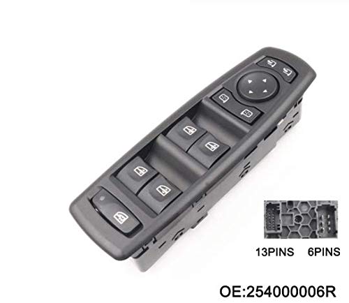 YNSRX para Nuevo 254000006R Car Styling Auto Multi-Functional Interruptor de Ventana Fit para Renault Fluence LZ 1.5 DCI 2010 7700817337 8096100