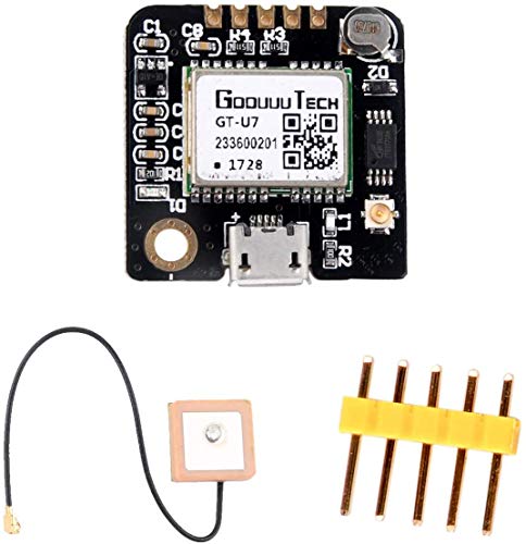 ZHITING GT-U7 Módulo GPS Receptor GPS Navegación Satélite con EEPROM Compatible con Microcontrolador 6M 51 STM32 UO R3 + IPEX Antena GPS Activa para Arduino Drone Raspberry Pi Flight