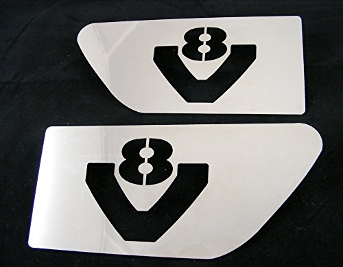 2 piezas de placas laterales de acero inoxidable para decoraciones pulidas Scania R V8 L / R